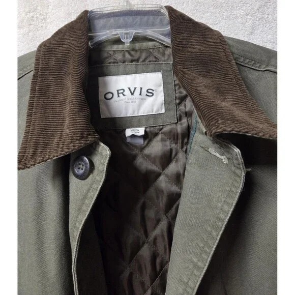 Orvis Men's Chore Field Barn Coat Medium Olive Green - Picture 3 of 4